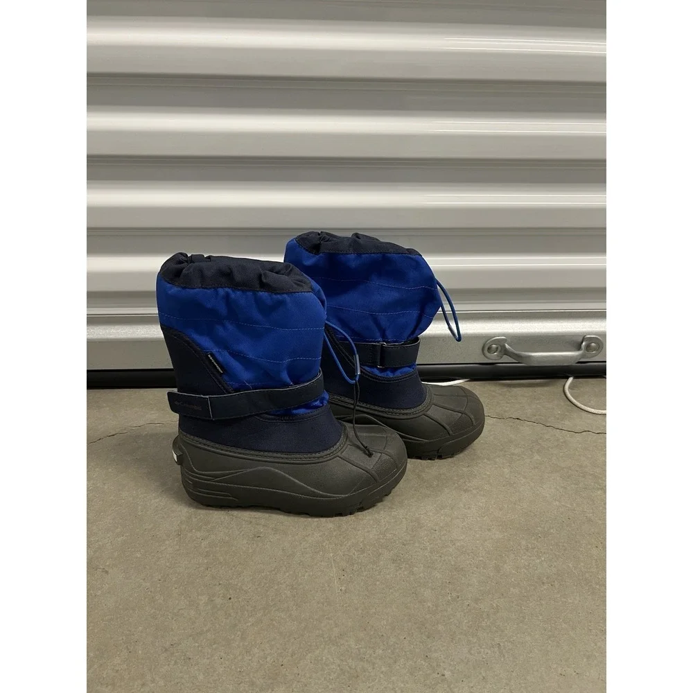 Columbia Snow Boots Powderbug‎ Plus II Waterproof Winter Blue Boys Youth Size 3
